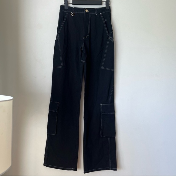 Princess Polly Jagger & Stone Christina Black Cargo Pants 2 - Picture 5 of 8